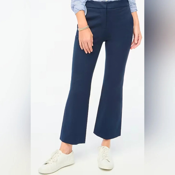 J. Crew Cotton Kelsey Flare Cropped Pants 10 - Picture 1 of 8